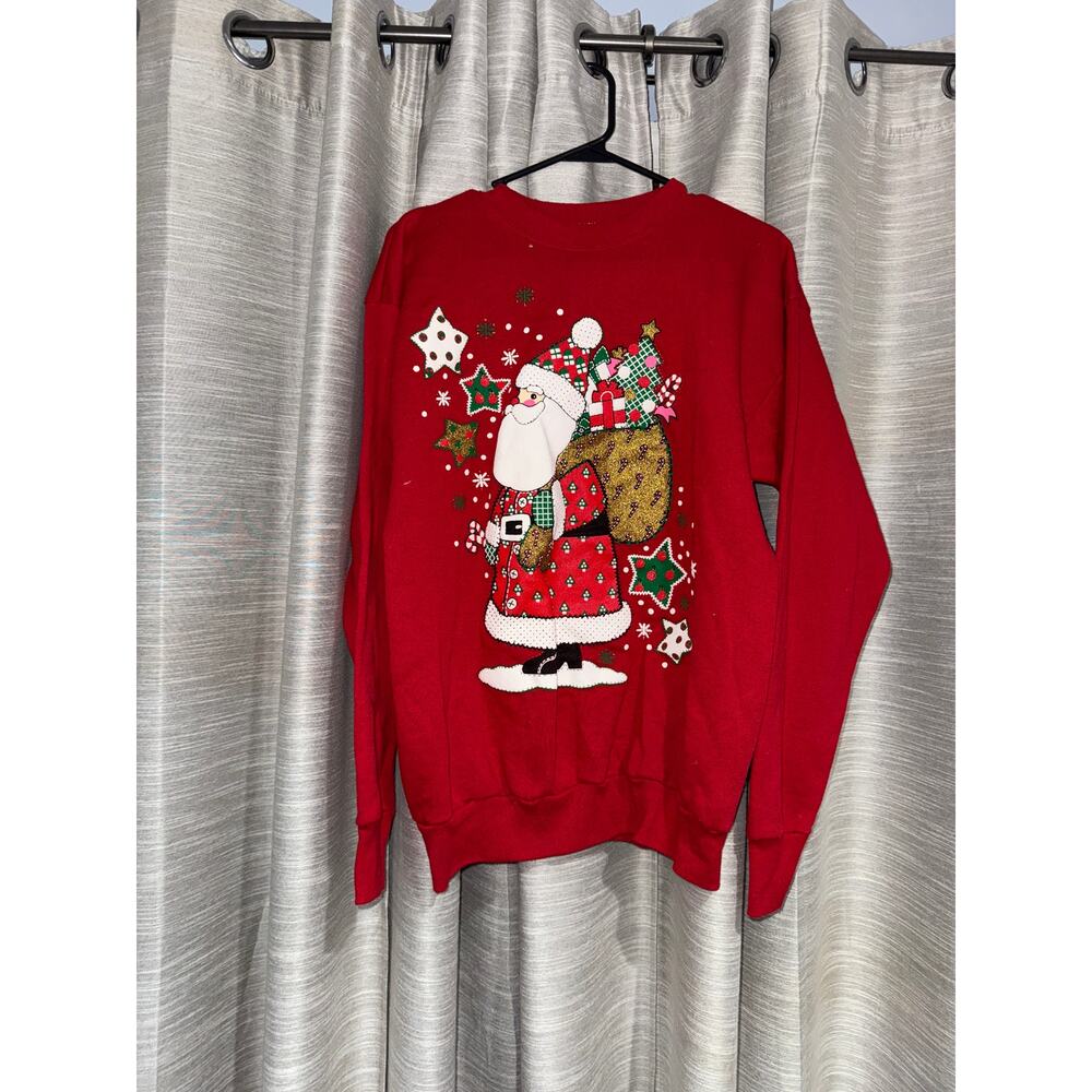 Vintage MBC red Christmas holiday sweater size large